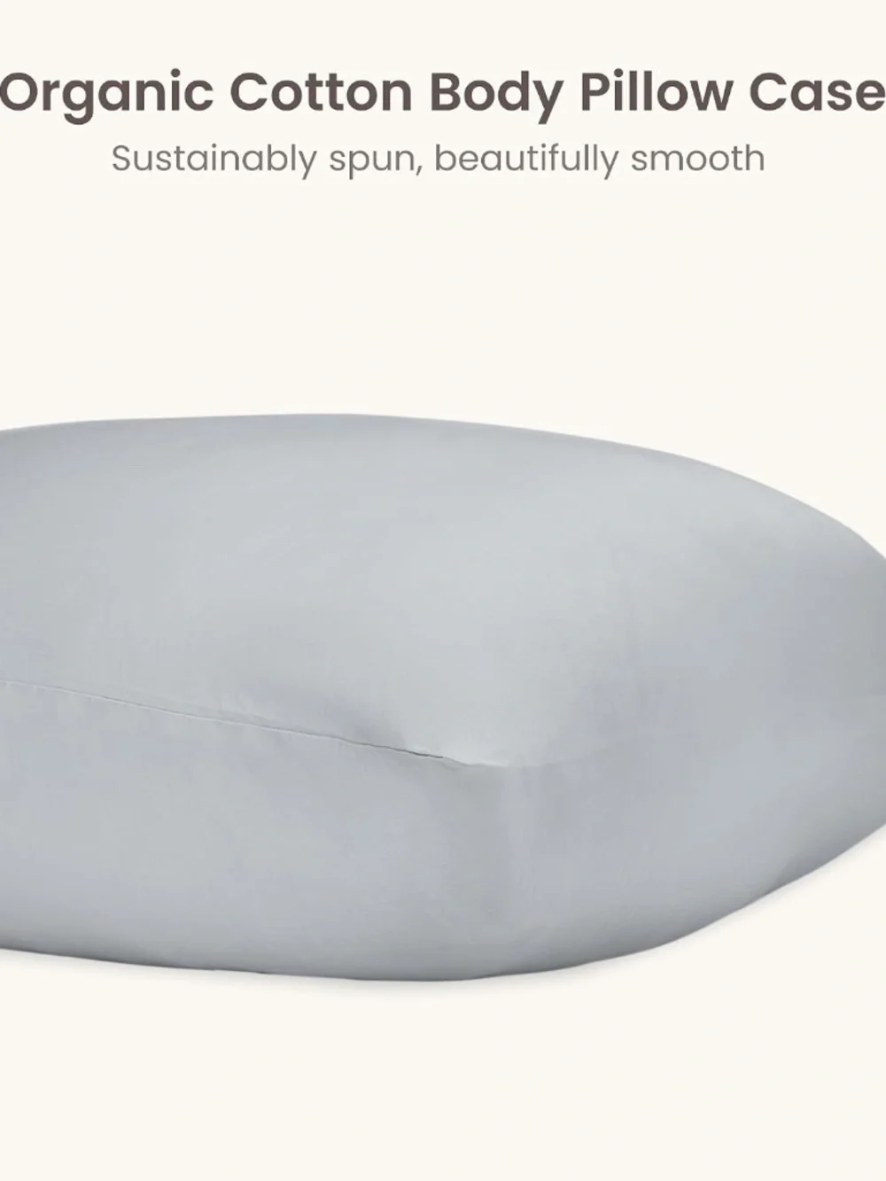 EUC Long Full Body Pillow (White, 20 x 54 Inches) with Organic Satin Pillowcase